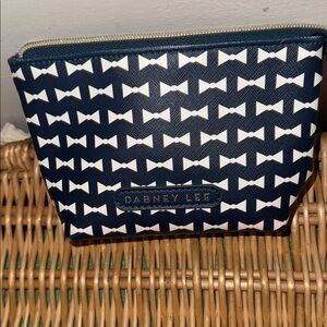 Dabney Lee Navy and White Bow Tie Pouch